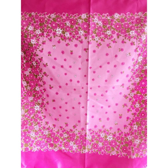 Vintage Floral Scarf Water Repellent Head-wrap Pink Rain Accessories Made Taiwan - Picture 3 of 4